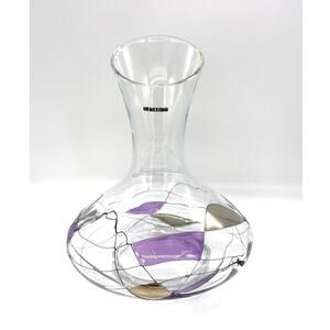 Handmade Romanian Crystal Wine Decanter / Carafe Stained Glass Mosaic MILANO
